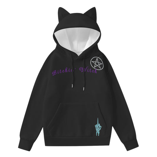 Bitchin' Witch Women’s Hoodie With Decorative Ears